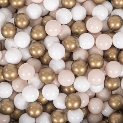 KiddyMoon Ballenbak Ballen 7cm 200 Stuks - BPA-vrij Speelballen - Ballenbad kinderballen - Pastelbeige Wit Goud