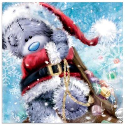Ours décoration de noël 5D bricolage diamant peinture animaux broderie diamant rond complet 30x30CM black