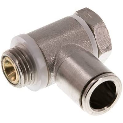 L-stuk Regelventiel 10 mm - G1/4'' Regeling-in Messing Sleufschroef Banjo