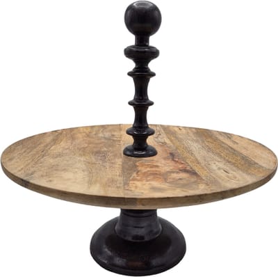Deco4yourhome® - Etagère - 1 Laags - Hout - Metaal - Zwart - Black - 40cm