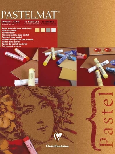 Clairefontaine Pastelmat - Papier voor pastelkrijt - blok no.1 - assorti - 360 g - 30 x 40 cm - 12 vellen