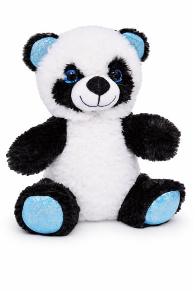 Panda met Glitters (Blauw) Pluche Knuffel 18 cm - Speelgoed Knuffels voor Kinderen Jongens Meisjes