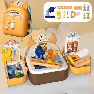 KYWY TOYS® Speelgoed Gereedschap voor Kinderen – 2-in-1 Kindergereedschapset met Gereedschapkoffer – Montessori Bouwspeelgoed