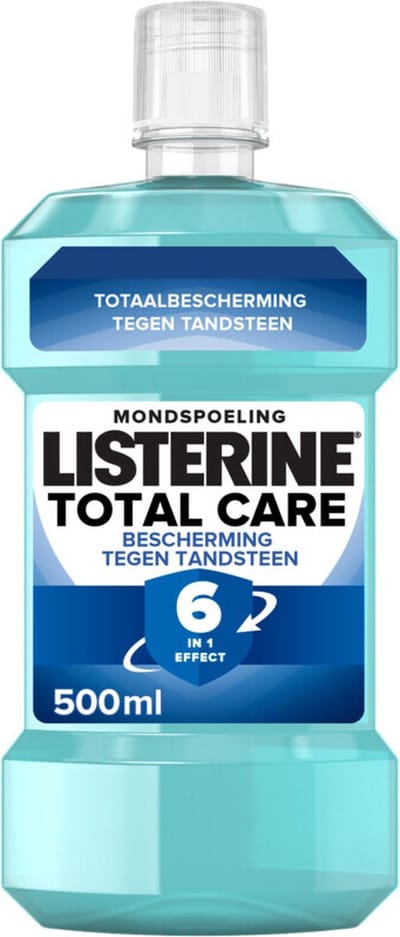 6 x Listerine – Mondwater – Total Care Bescherming Tegen Tandsteen – 500 ml - Tandsteen Voorkomen - Tandplak Verwijderen - Mondhygiëne - Frisse Adem - Tanden Wit