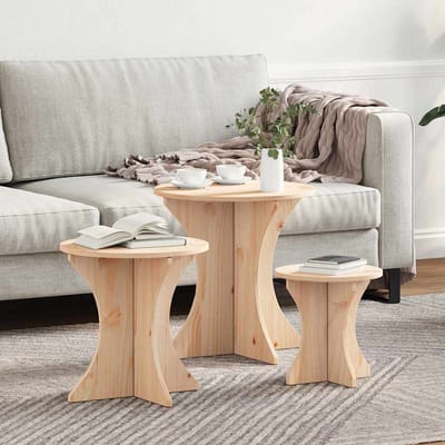 vidaXL - Salontafel - 3 - st - Naturel - 46 - x - 46 - x - 47 - cm
