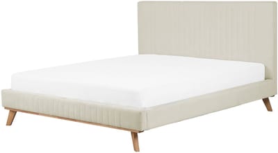 TALENCE - Tweepersoonsbed - Lichtbeige - 180 x 200 cm - Chenille
