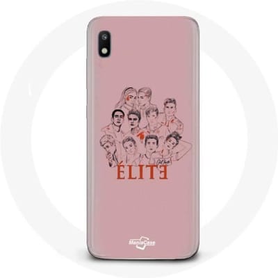 Coque - Samsung - Galaxy A10 Elite - Souple - Rose - Affiche personnages Fanart Logo