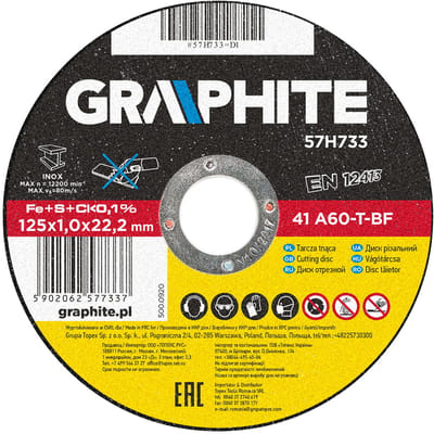 Graphite Serie - Doorslijpschijf voor Metaal - 125mm - INOX - Voldoet aan EN12413