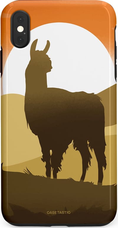 Casetastic Hoesje Geschikt voor Apple iPhone Xs Max - Stijlvolle Beschermende Duo-layer Case - Silhouet Alpaca