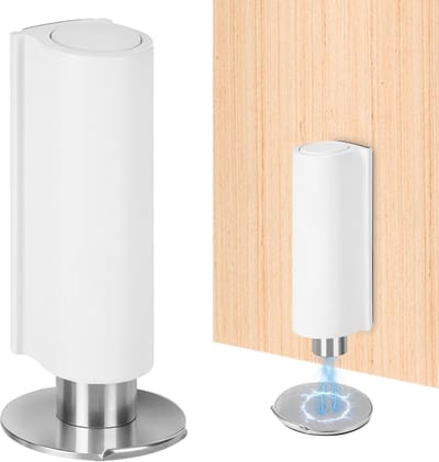 deurstopper, onzichtbare deurgreep om te plakken, roestvrij staal deuranker zonder boren, voor alle binnendeuren in huis en kantoor, deurstopper, wit