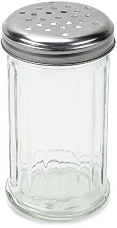 Glazen Kruiden- en Kaasshaker - 12 oz. met Metalen Deksel en Grote Gaten voor Gemakkelijke Dosering