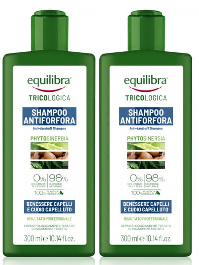 Equilibra Tricologica Anti Roos Shampoo - Anti roos shampoo mannen - Shampoo zonder parabenen siliconen sles sls en kleurstoffen - 2 x 300ml