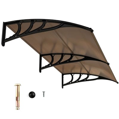 Coast Voordeurluifel - robuuste aluminium constructie - UV-bescherming - koffie - 199 x 99 cm