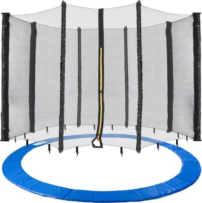 AREBOS Trampoline Veiligheidsnet+Randafdekking Randbescherming 460 cm 12 Stokken