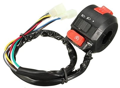 Dailygoods - 7/8 Inch Handlebar Switch - Hoogwaardige functionaliteit - Zwart - 3 functies - Ideaal voor 110CC voertuigen - Geschikt voor 2...