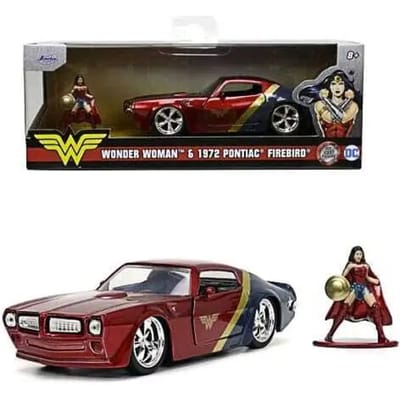 Set van 6 voertuigen Jada Toys DC Comics Wonder Woman 1972 Pontiac Fireb.