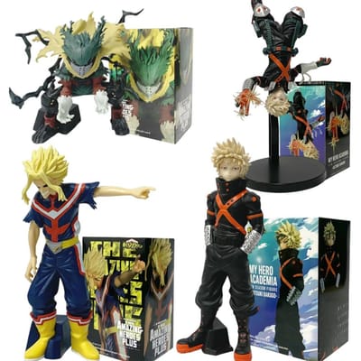 My Hero Academia Actiefiguur Set All Might Midoriya Bakugo PVC Verzamelbaar Anime Figuurtjes Voor Fans gray