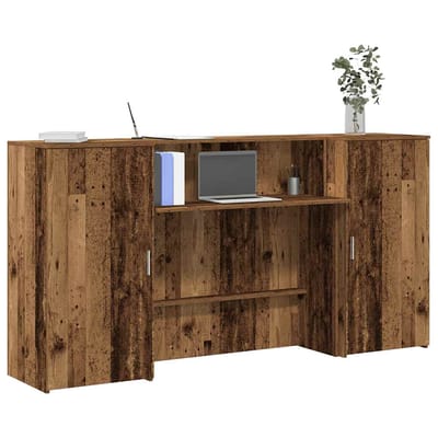 vidaXL - Receptiebalie - 200x50x103,5 - cm - bewerkt - hout - oud - houtkleurig
