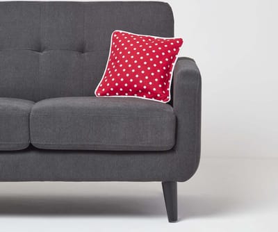 Homescapes kussenhoes in rood met stippen, 100% katoen, 30 x 30 cm