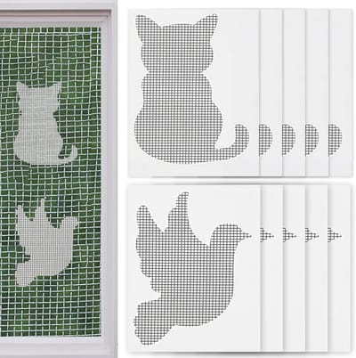 Reparatieset voor Vliegengaas, 10 zelfklevende insectennetpatches voor ramen en deuren, sterke waterdichte tape voor snelle insectenafweer en eenvoudig gebruik (70 x 90 mm)