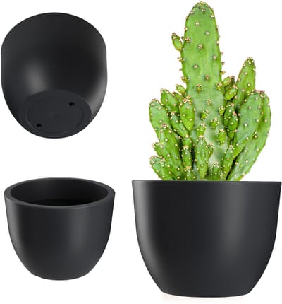 KADAX Bloempot, ronde sierpot van kunststof, voor binnen en buiten, plantenbak in 3 kleuren, pot voor tuin, balkon, antraciet, 30 cm