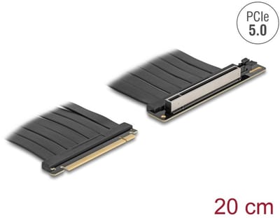 Delock Riser Card PCI Express 5.0 x16 male to x16 slot with cable 20 cm