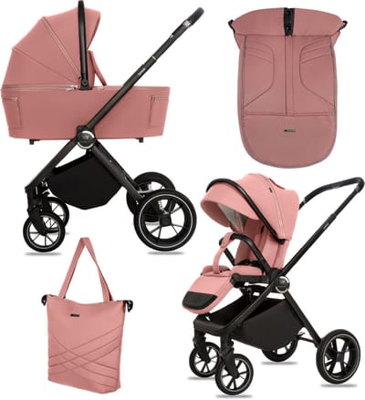 BabyLux® Kinderwagen 2in1 GAVIA, Opvouwbare Lichtgewicht Kinderwagenset Incl. Reiswieg, Buggy Sportzitje, Luiertas En Meer Accessoires, 4 Verstelbare Standen, 0-22kg (0-4 Jaar), Uv-Bescherming 50+