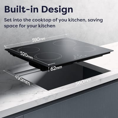 Inductie Kookplaat - Inbouw Kookplaat - Snel Koken - 9 Kookstanden - 60 cm - Zwart