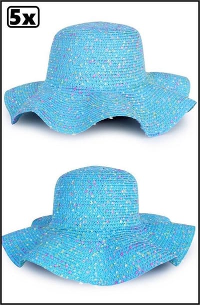 5x Strandhoed blauw