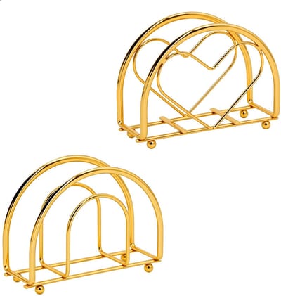 Moderne goudkleurige servettenhouders van metaal, 2 stuks, perfect voor picknick, feest en eettafel decoratie