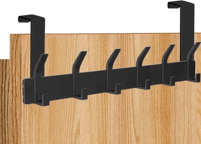Ruimtebesparende Deurhaak voor Kleding, Handdoeken en Hoeden - Praktische Deur Wardrobe in Zwart voor Organisatie en Opberging