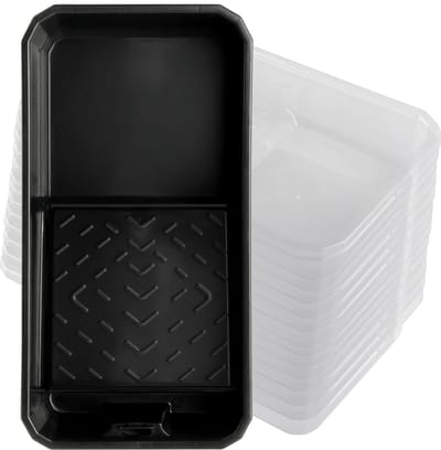 SnelShoppen - Verftray met 13 Transparante Inzetstukken voor Verfrollers - Duurzaam Plastic - 29.5 x 15.5 x 5 cm - Ideaal voor Kleurwissel en Langduri