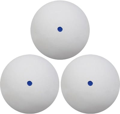Wudaizhi Squashballen, 3 stuks, professionele rubberen squashbal voor squashrackets, enkele rode en blauwe en gele stippen, snelle speedbal voor beginners