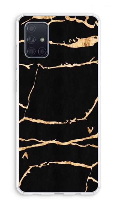 Case Company® - Hoesje geschikt voor Samsung Galaxy A71 hoesje - Gouden marmer - Soft Cover Telefoonhoesje - Bescherming aan alle Kanten en Schermrand