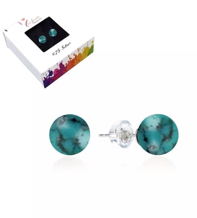 Oorbellen Turkoois 6 mm