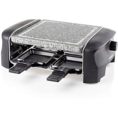 Princess Gourmetstel 162810 - Raclette Steengrill Party – 4 personen – 21 x 21 cm - Regelbare thermostaat - 600W - PFAS Vrij