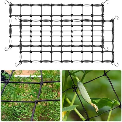 Flexibel klimplantennet voor groenten, elastisch plantennet met haken, ideaal voor tuinondersteuning en groeioptimalisatie