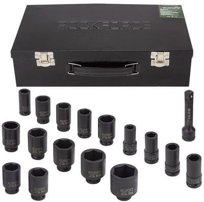 Rockforce RF-6163-5MPB - Dopsleutelset - Zeskant 17-50mm - Lang - 3/4" Aandrijving