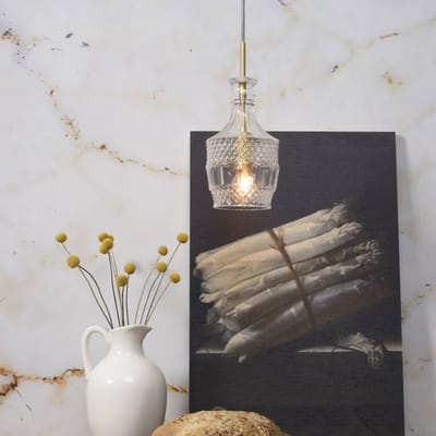 it's about RoMi Hanglamp Brussels - Goud/Glas - Ø13cm - Modern,Luxe - Hanglampen Eetkamer, Slaapkamer, Woonkamer
