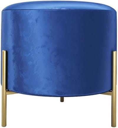 Ronde voetenbank - Ottomaanse kruk - Ontspannen in huis - Metalen frame - 40x40CM - Blauw