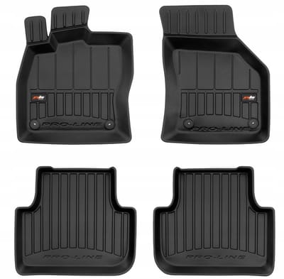 Frogum 3D Rubberen Vloermatten Set – Geschikt voor VOLKSWAGEN Golf Sportsvan 2014-2020 – 4-delig – TPE Premium Kwaliteit – Extra Hoge Rand 6 cm – Geurloos – Zwart