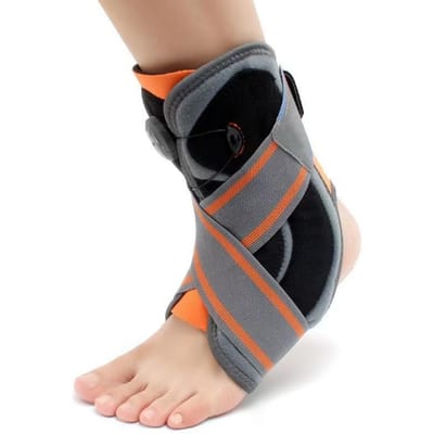 Orthèse Cheville Unisexe Support Stabilisateur de Pied en Élasthanne Incluant Sangle Rotative de Cheville Protectrice Convient Pour la Récupération de Blessure Support d'Orthèse de Cheville orange