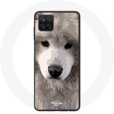 Samsung Galaxy A12 hoesje Samojeed grijs hondenras grijs