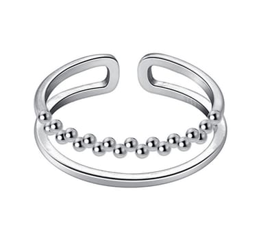 N3 Collecties 925 sterling zilveren kraal verstelbare ring voor mode dames
