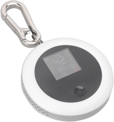 CO2-detector - Luchtkwaliteitsmeter - Binnenlucht Meten - 3-in-1 Functie - 73x73x18mm - Wit