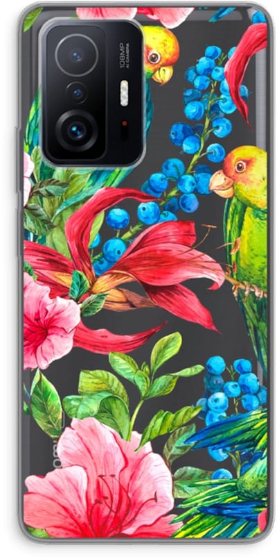 Case Company® - Hoesje geschikt voor Xiaomi 11T hoesje - Papegaaien - Soft Cover Telefoonhoesje - Bescherming aan alle Kanten en Schermrand
