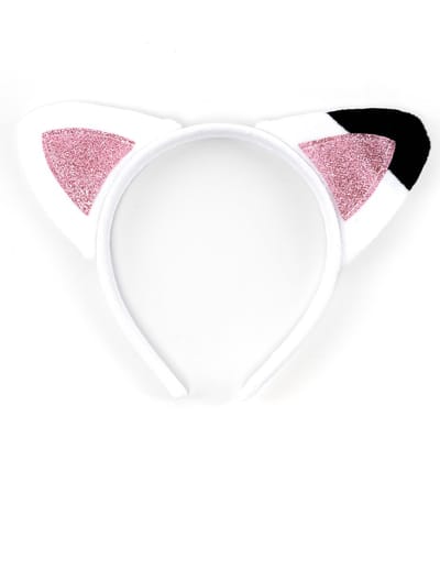 KIMU® Haarband Gabby's Poppenhuis Diadeem - Poes Oortjes Kattenoren Zwart Wit Kat - Cat Poezen Oren Haar Band Kattenoortjes Festival