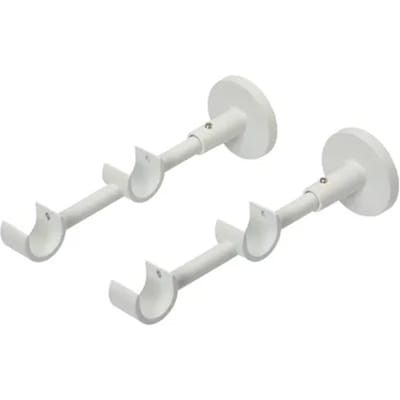 Decomode - Gordijnsteun - Hout - Wit - Voor Roede Dia. 20mm - 2 Stuks