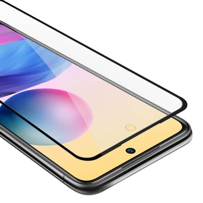 Cadorabo Screenprotector geschikt voor Xiaomi RedMi NOTE 10 5G / POCO M3 PRO 5G Volledig scherm pantserfolie Beschermfolie in TRANSPARANT met ZWART - Gehard (Tempered) display beschermglas in 9H hardheid met 3D Touch