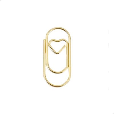 Mini paperclip hartje 20 mm | Goud | 100 stuks